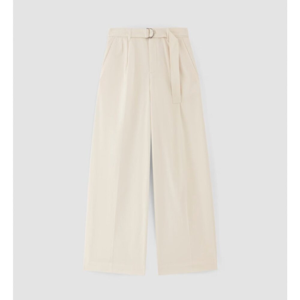NEW Everlane Pleated Wide Leg Chino *Without Belt* Womens 12 Bone